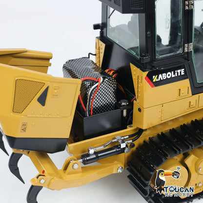 TOUCAN RC HOBBY Kabolite K963-100 1/16 Metal RC Hydraulic Loader RTR Dual Motor Drive FlySky ST8 Controller Light & Sound System Battery Liftable Rear Plow for RC Model Enthusiast Outdoor