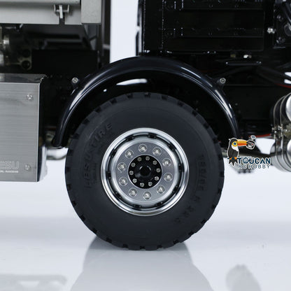 LESU 3348 1/14 Metal Hydraulic 3 Ways RC Dump Truck with Crane 2 Speed Transmission 7CH Valve Sound Light for Construction Vehicle Enthusiast