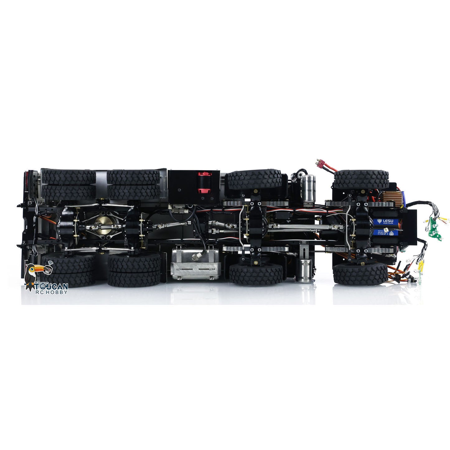 LESU 3348 1/14 Metal Hydraulic 3 Ways RC Dump Truck with Crane 2 Speed Transmission 7CH Valve Sound Light for Construction Vehicle Enthusiast