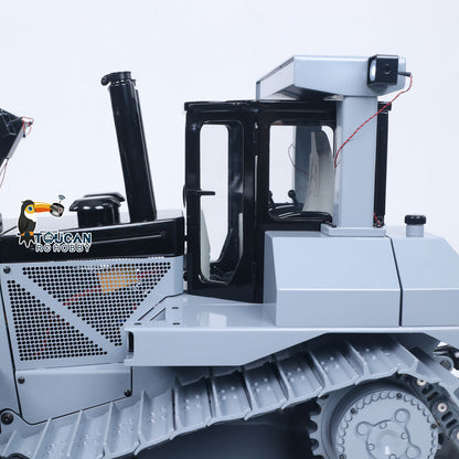 1:14 Metal Remote Control Hydraulic Bulldozer JDM-98 Ultra RC Heavy Machine Model Light System Flysky ST8 Radio Sound Battery