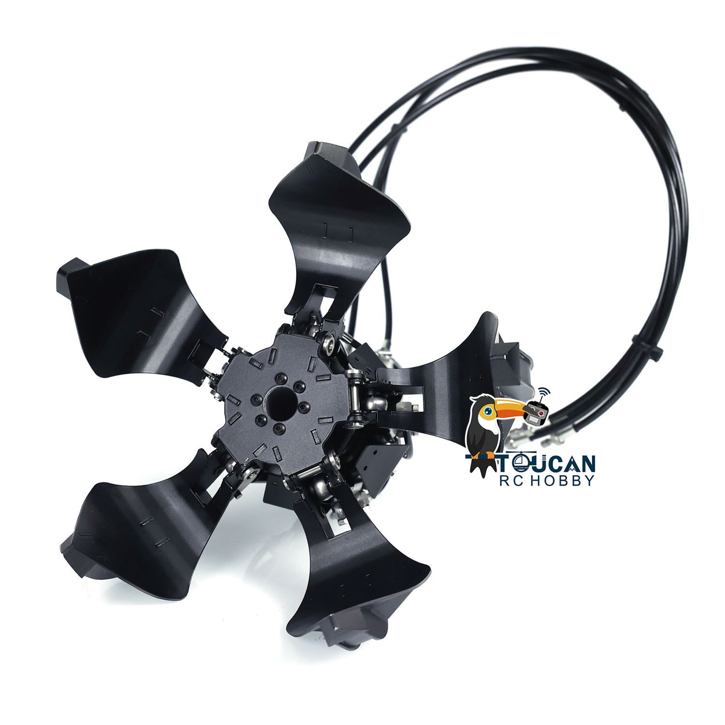 LESU Metal Orange Peel Grab A0043 with Hydraulic Rotary Cylinder/ Luffing Jib Crane A0044 for 1/14 Crane Truck A0014 RC Dumper Tipper Vehicle DIY for Model Enthusiast