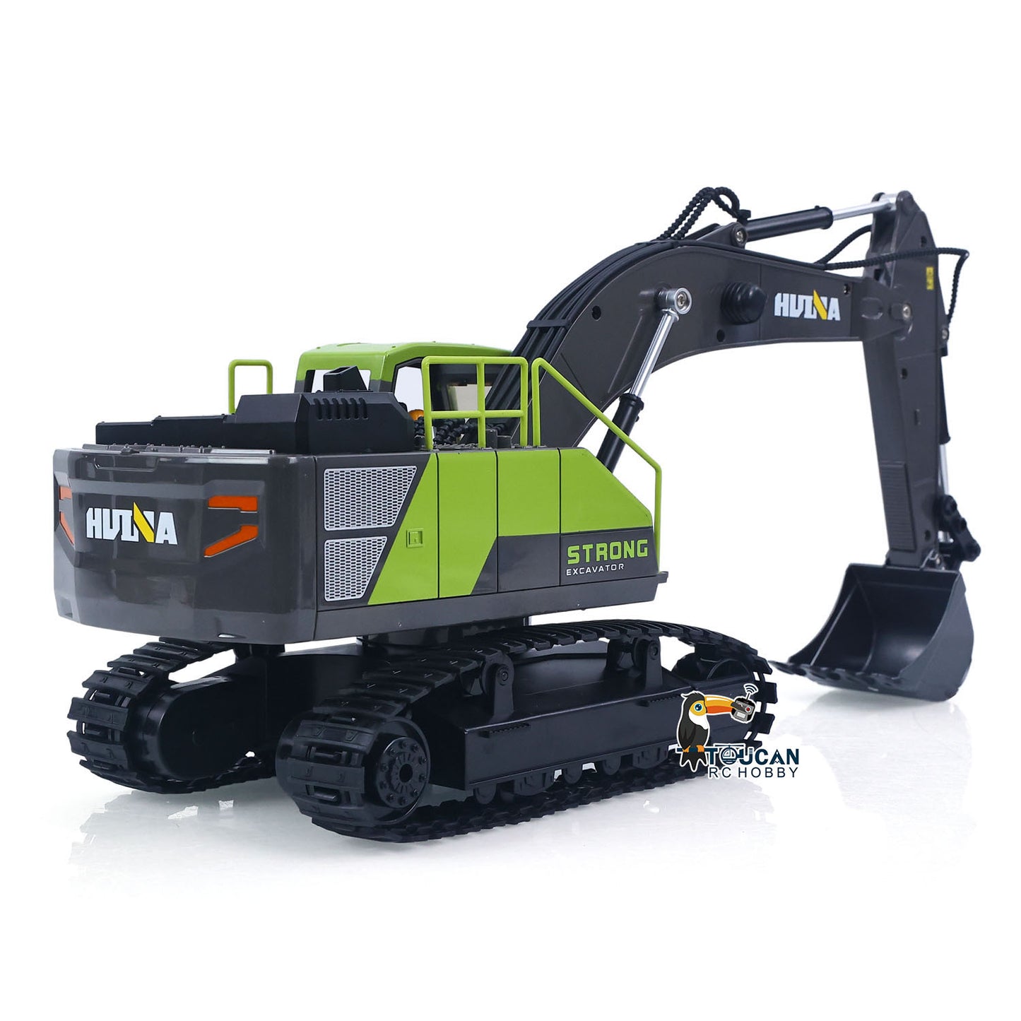 RTR HUINA 1/18 Electric RC Excavator 1661 Remote Control Digger Finished Model Battery Light Effects Metal Bucket No Sound