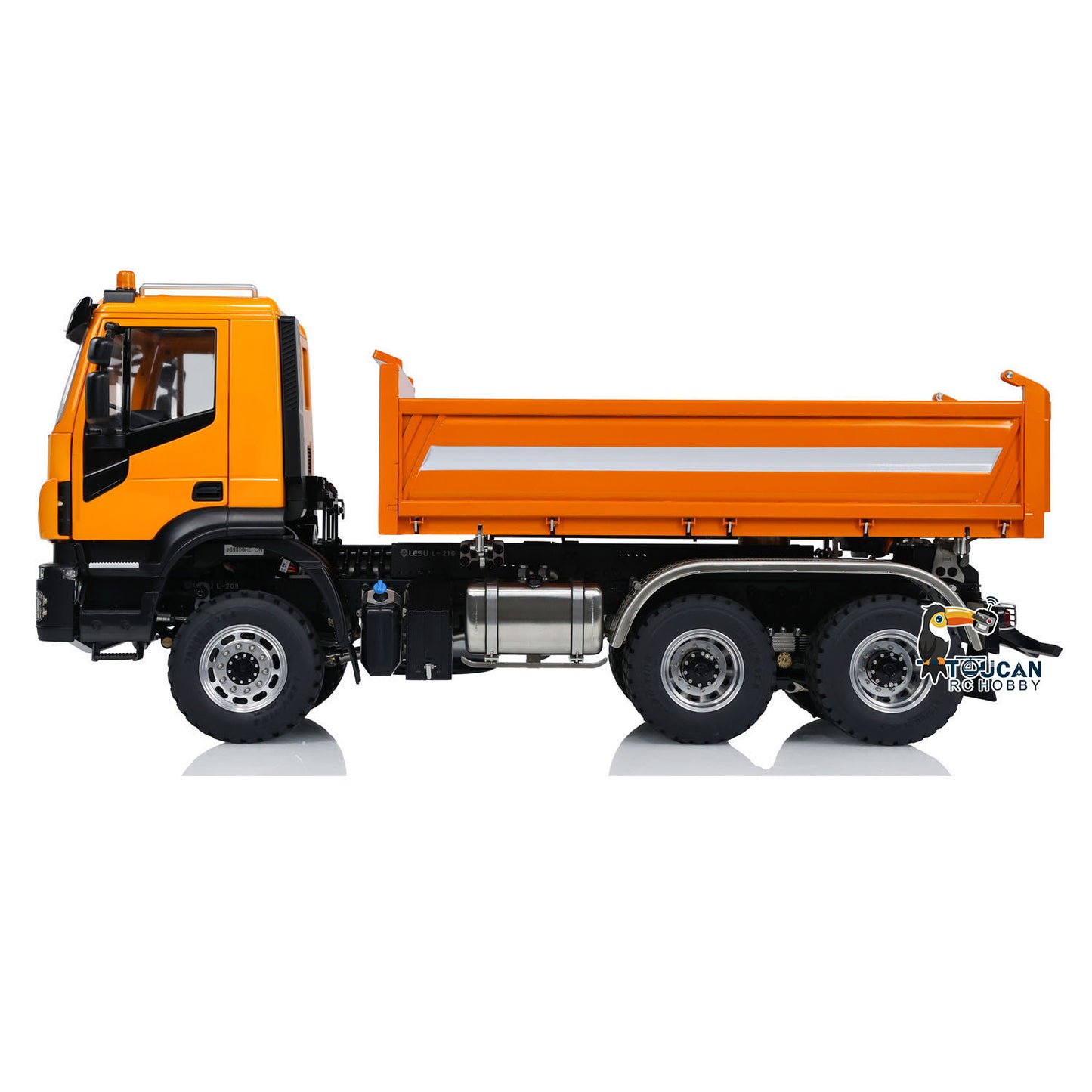 Customized LESU Metal 6x6 1/14 RC Hydraulic Equipment Dumper Car 3-way Radio Controlled Dump Truck Construction Vehicle DIY Model