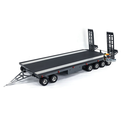 Metal 6 Axles Full Trailer Painted for 1/10 1/8 1/7 RC Car 1/14 1/12 Hydraulic Trucks Remote Construction Vehicles DIY Model