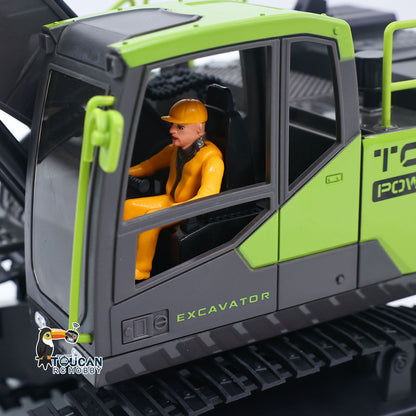 US Stock RTR HUINA 1/18 Electric RC Excavator 1661 Remote Control Digger Finished Model Battery Light Effects Metal Bucket No Sound