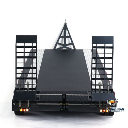 Metal 6 Axles Full Trailer Painted for 1/10 1/8 1/7 RC Car 1/14 1/12 Hydraulic Trucks Remote Construction Vehicles DIY Model