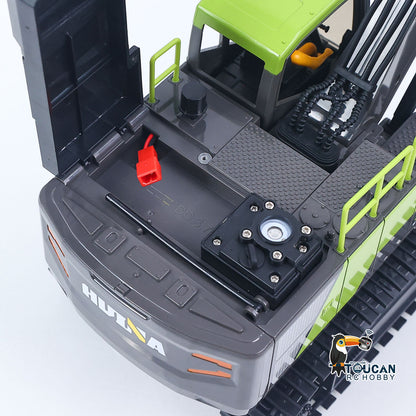 RTR HUINA 1/18 Electric RC Excavator 1661 Remote Control Digger Finished Model Battery Light Effects Metal Bucket No Sound