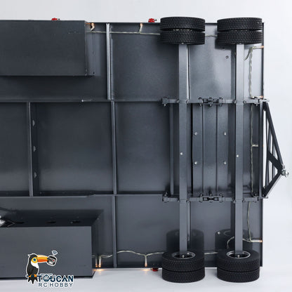 Metal 6 Axles Full Trailer Painted for 1/10 1/8 1/7 RC Car 1/14 1/12 Hydraulic Trucks Remote Construction Vehicles DIY Model
