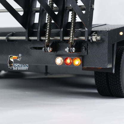 Metal 6 Axles Full Trailer Painted for 1/10 1/8 1/7 RC Car 1/14 1/12 Hydraulic Trucks Remote Construction Vehicles DIY Model