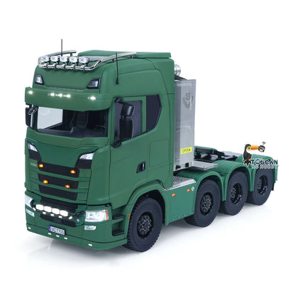 1/14 RTR Remote Control Tractor Truck SC 770S 8*8 RC Lorry Vehicle Model Metal Chassis Axle Lock Hobbywing ESC Flowing LED Light