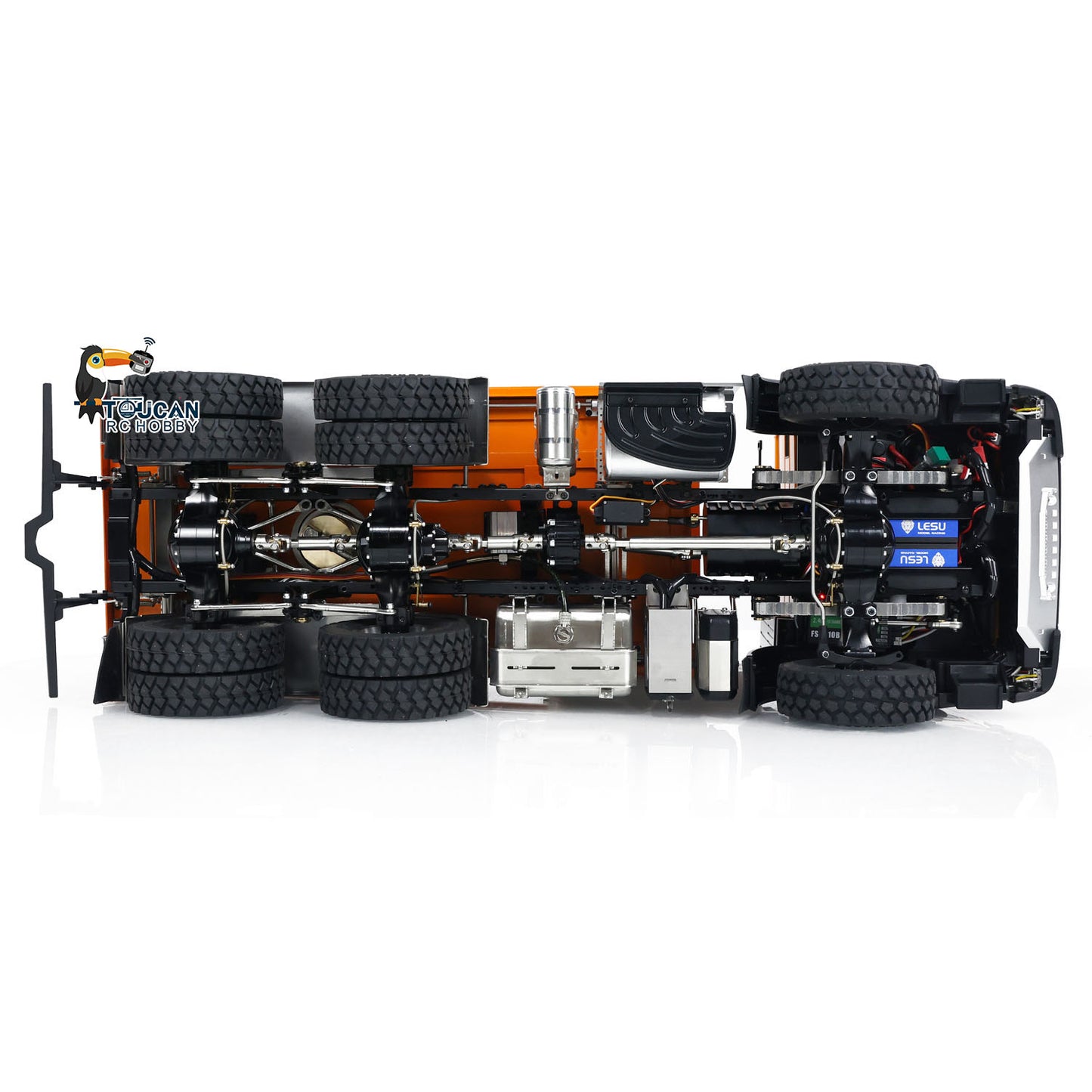 Customized LESU Metal 6x6 1/14 RC Hydraulic Equipment Dumper Car 3-way Radio Controlled Dump Truck Construction Vehicle DIY Model