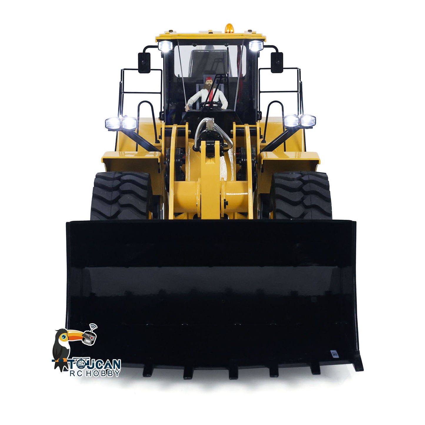 In Stock 1/14 Scale RC Hydraulic Loader WA470 Metal Construction Vehicle 980L Remote Control Lights Sound Radio System