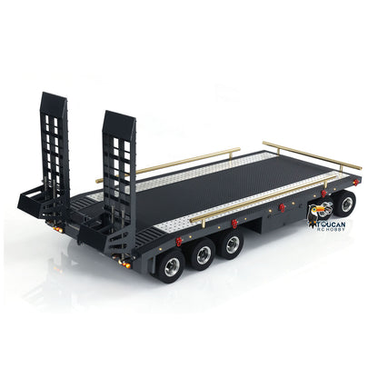 Metal 5 Axles Full Trailer for 1/10 1/8 RC Crawler 1/14 1/12 Hydraulic Radio Controlled Truck Car Painted DIY Models