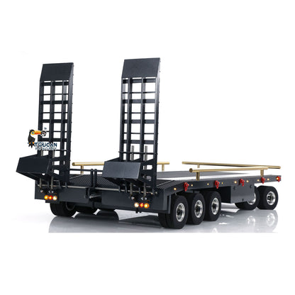 Metal 5 Axles Full Trailer for 1/10 1/8 RC Crawler 1/14 1/12 Hydraulic Radio Controlled Truck Car Painted DIY Models