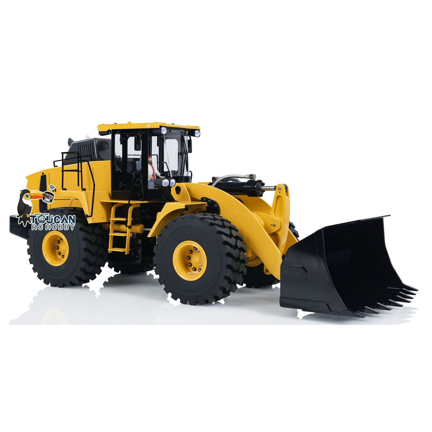 In Stock 1/14 Scale RC Hydraulic Loader WA470 Metal Construction Vehicle 980L Remote Control Lights Sound Radio System