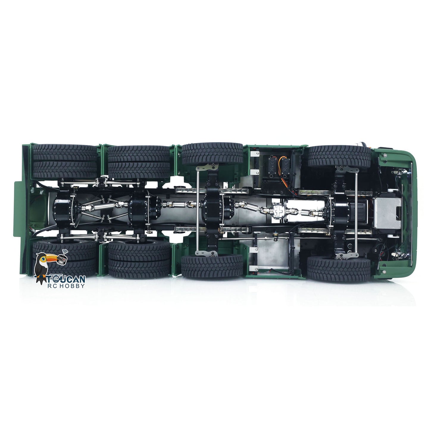 MODO 770S 1/14 Metal 8x8 RC Tractor Truck PNP 2 Speed Gearbox Differential Lock Axles Cab Suspension Light Sound System Hobbywing 1080 ESC for Construction Model Collectors