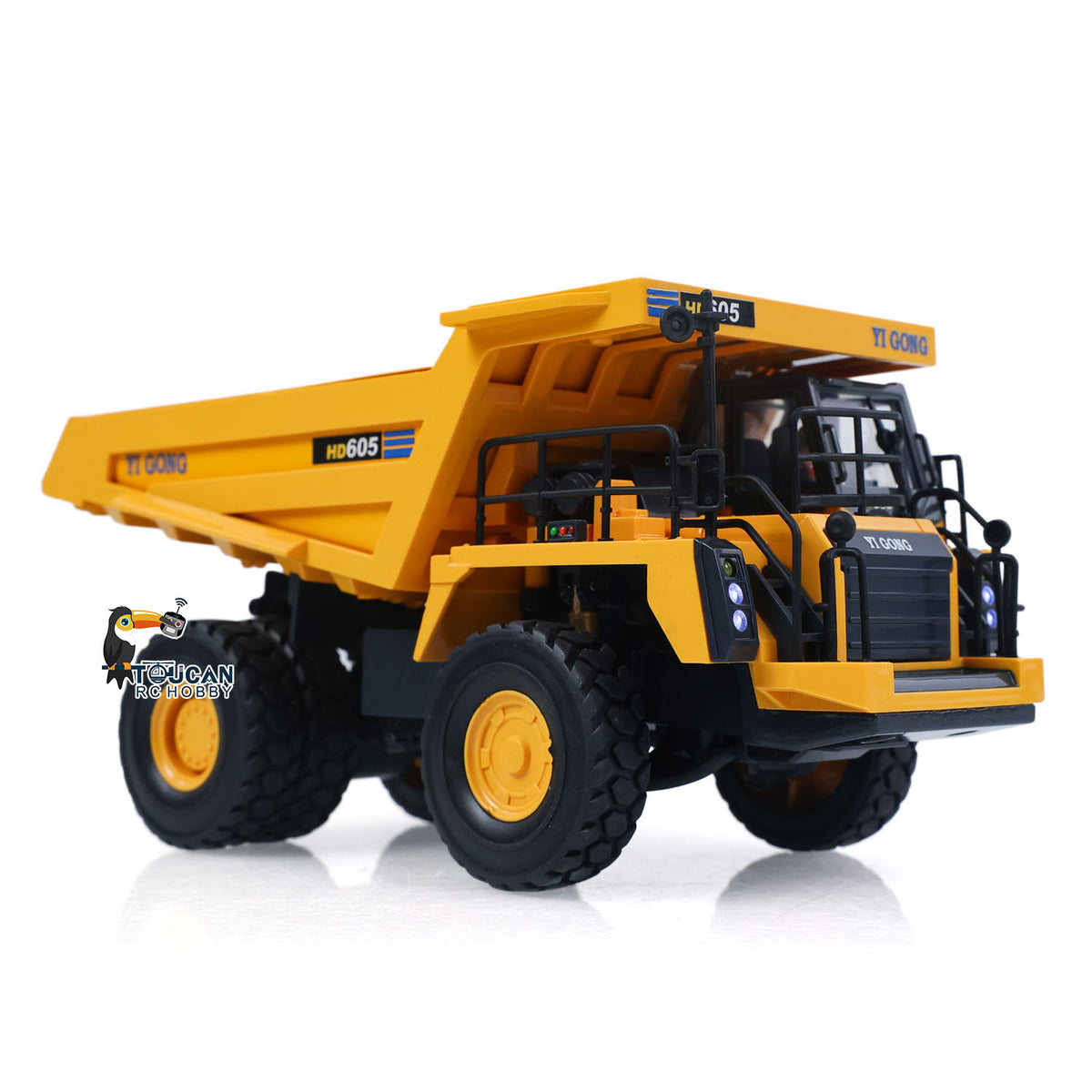 TOUCAN RC HOBBY Ready To Run 1/50 Electric Remote Control Dump Mining Truck RC Construction Vehicle Tipper Model Lights Sounds Effect USB Cable