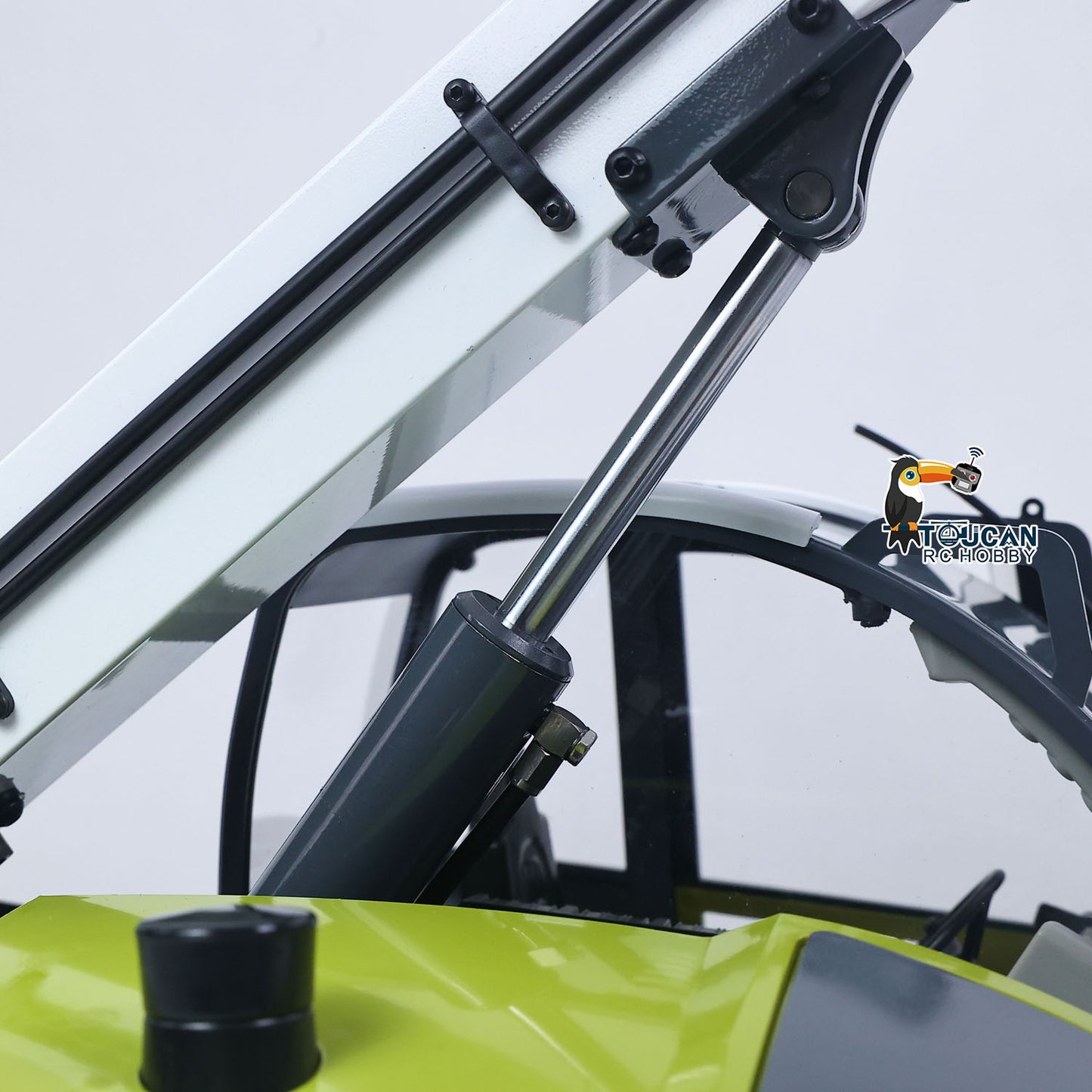 US Stock JDM-128 1/14 Metal Remote Control Hydraulic Telescopic Forklift Painted Model Axle Locks Quick Coupler No Light Sound System