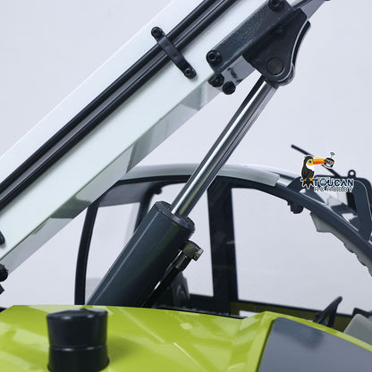 US Stock JDM-128 1/14 Metal Remote Control Hydraulic Telescopic Forklift Painted Model Axle Locks Quick Coupler No Light Sound System