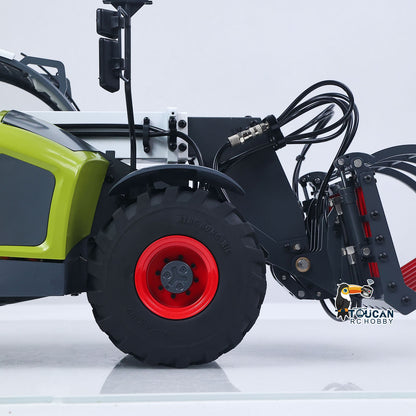 JDM-128 1/14 Metal RC Forklift Multifunctional Telescopic Hydraulic Construction Vehicles 4-Way Vavles Differential Lock 2Axles Steering