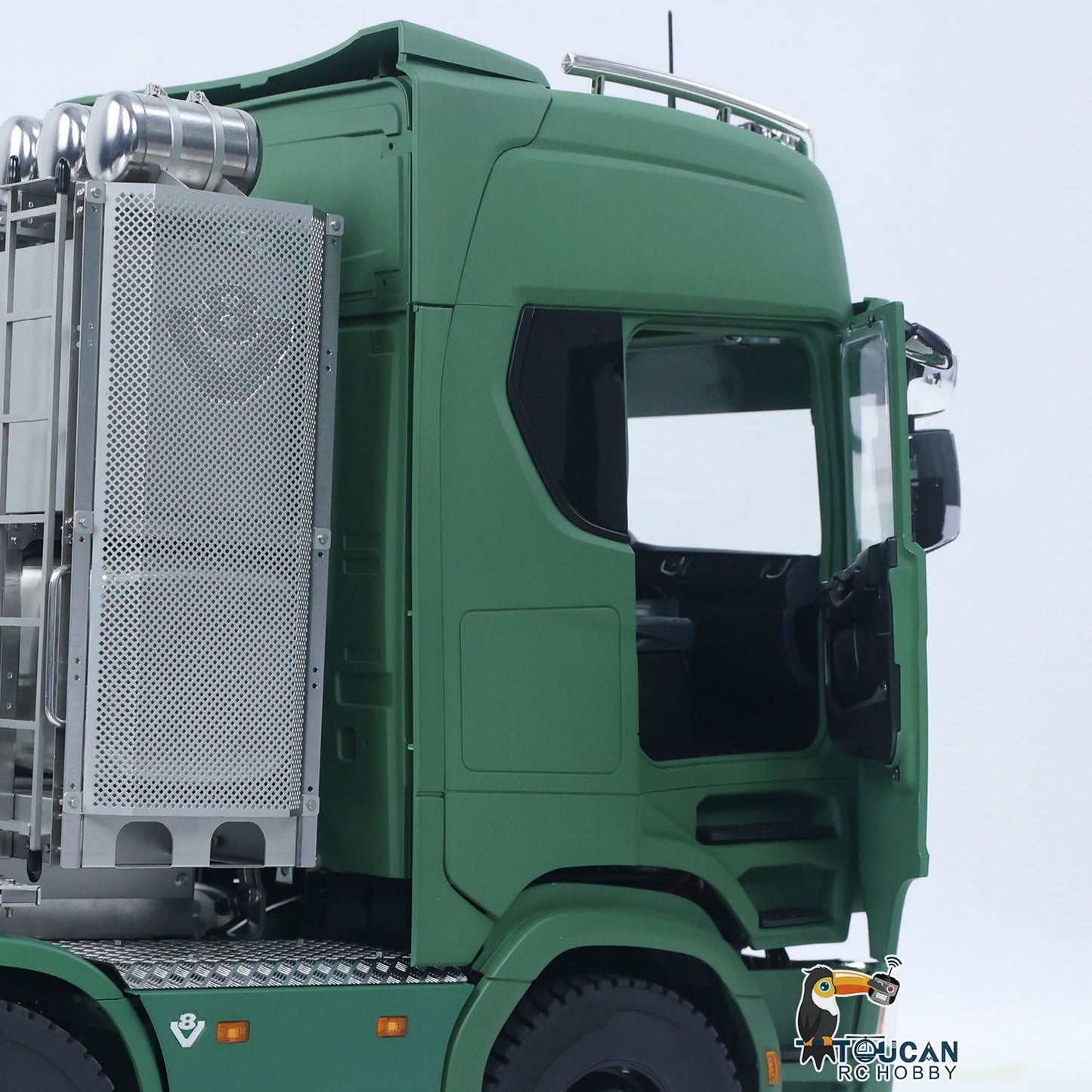 MODO 770S 1/14 Metal 8x8 RC Tractor Truck PNP 2 Speed Gearbox Differential Lock Axles Cab Suspension Light Sound System Hobbywing 1080 ESC for Construction Model Collectors