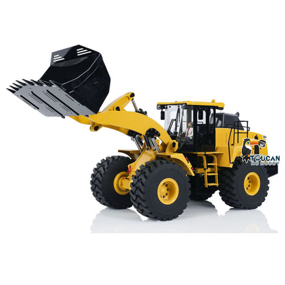 In Stock 1/14 Scale RC Hydraulic Loader WA470 Metal Construction Vehicle 980L Remote Control Lights Sound Radio System