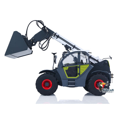 JDM-128 1/14 Metal RC Forklift Multifunctional Telescopic Hydraulic Construction Vehicles 4-Way Vavles Differential Lock 2Axles Steering