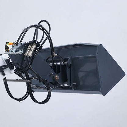 JDM-128 1/14 Metal RC Forklift Multifunctional Telescopic Hydraulic Construction Vehicles 4-Way Vavles Differential Lock 2Axles Steering