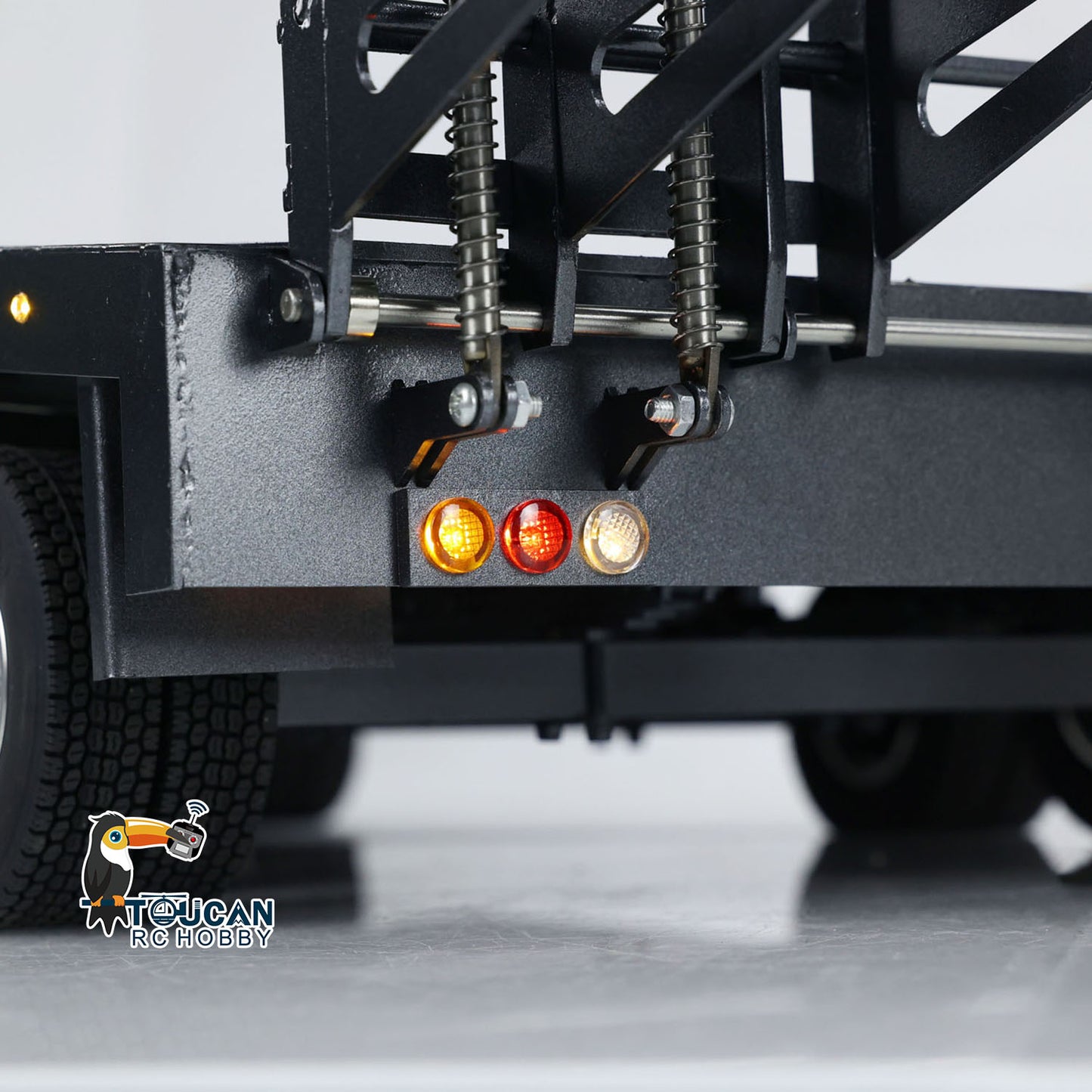 Metal 5 Axles Full Trailer for 1/10 1/8 RC Crawler 1/14 1/12 Hydraulic Radio Controlled Truck Car Painted DIY Models