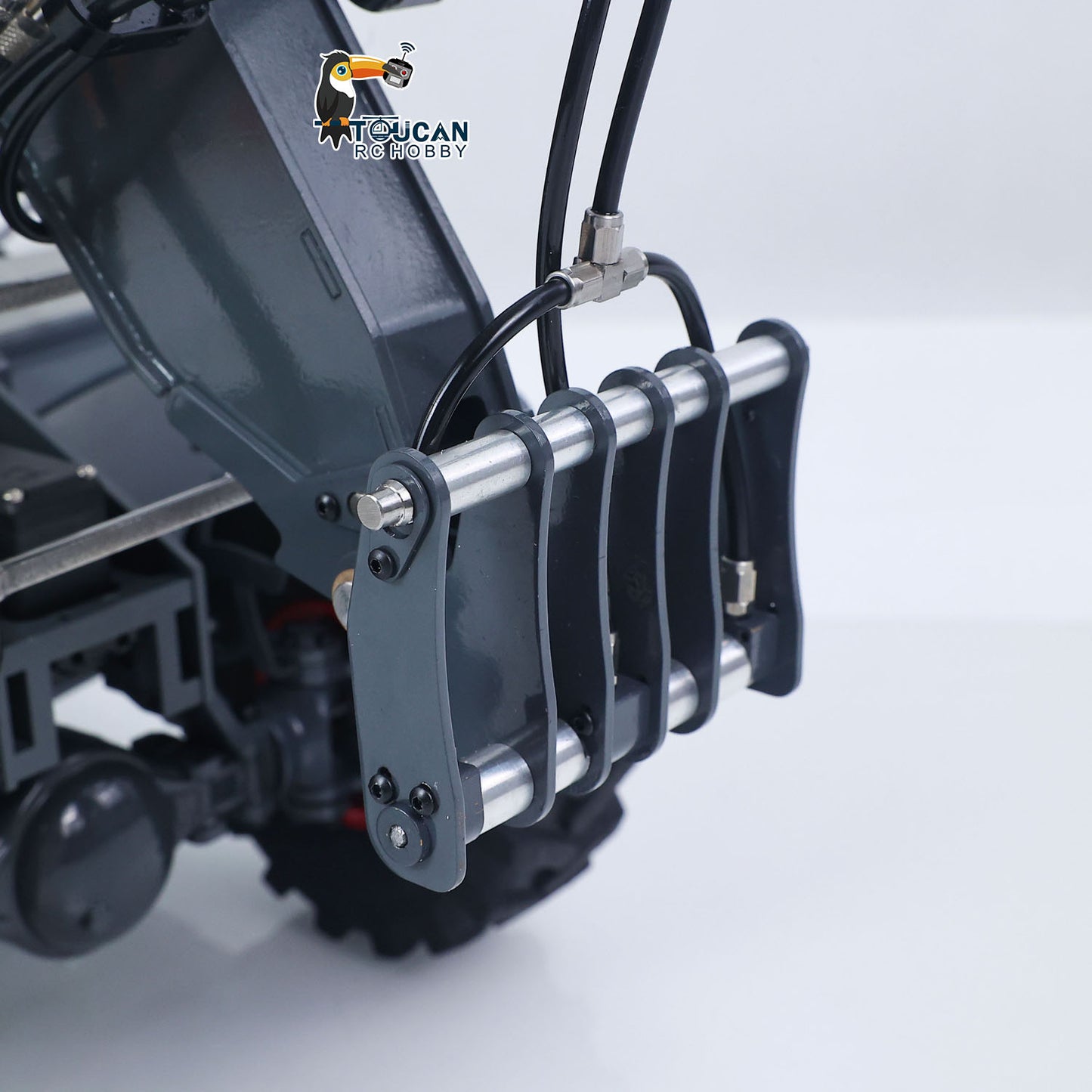 JDM-128 1/14 Metal RC Forklift Multifunctional Telescopic Hydraulic Construction Vehicles 4-Way Vavles Differential Lock 2Axles Steering