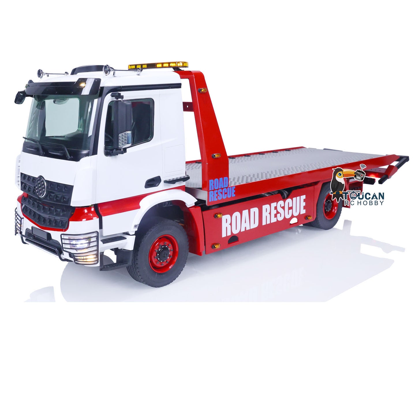 IN STOCK JDM 1/14 4x4 Metal Assembled and Painted RC Hydraulic Flatbed Tow Truck JDM-196 Recovery Vehicle Wrecker Car Models 3Speed Transmission