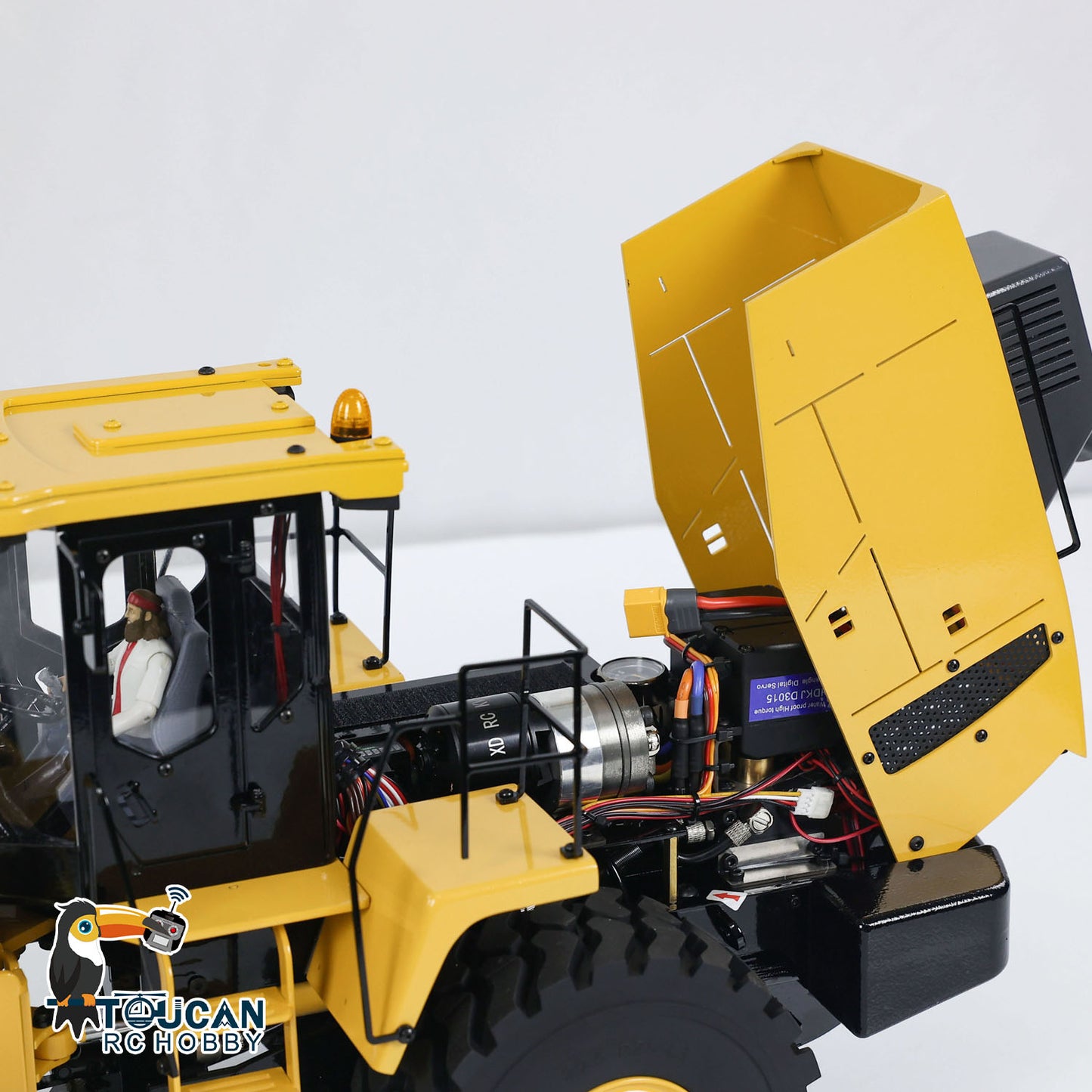 XDRC Metal 1/14 RC Loader WA470 Hydraulic Remote Control Construction Vehicle RTR Wheeled Truck Lights Sound Battery Charger for Sale