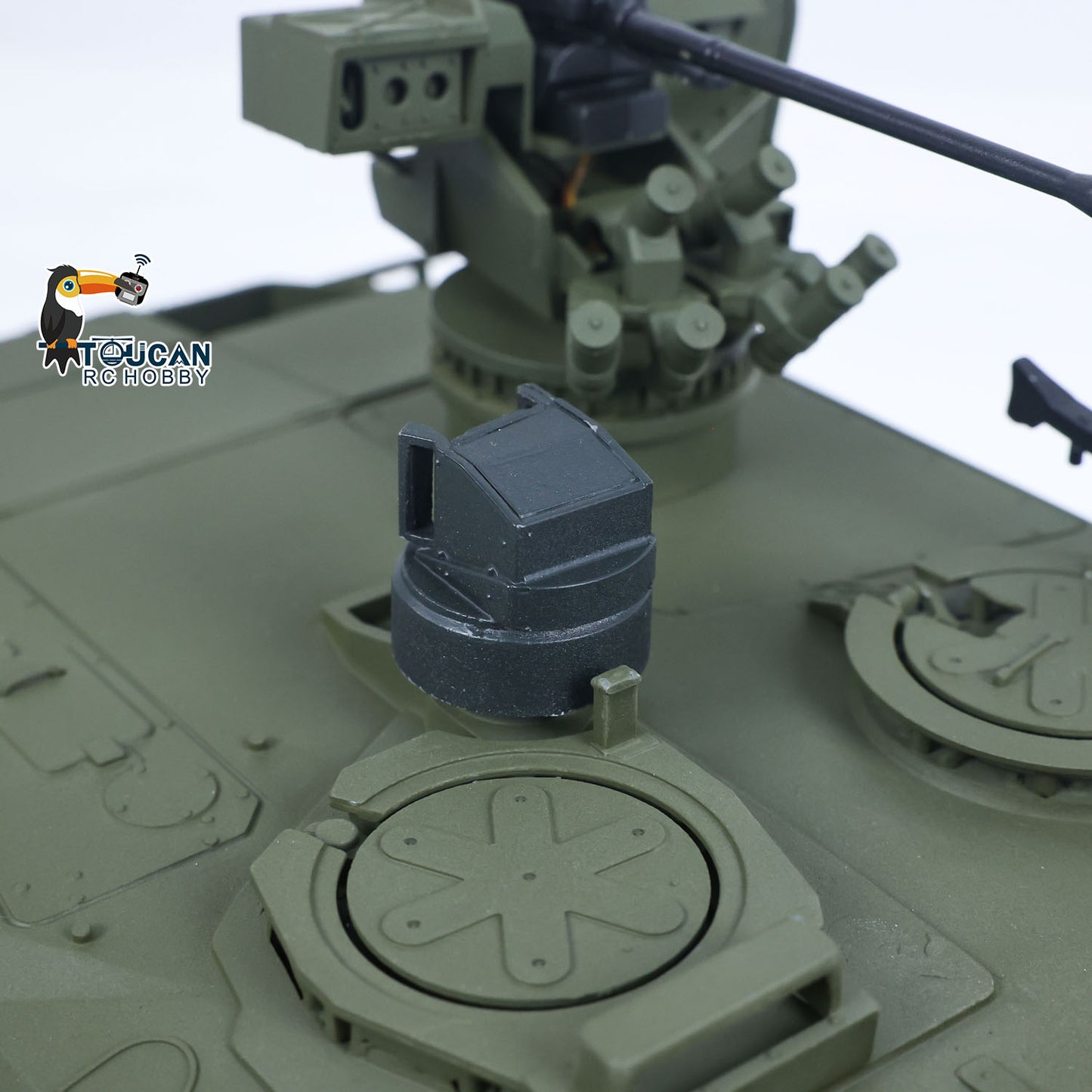 TOUCAN 1/16 Metal RC Tank 3889 German Leopard A6 Turret Electric Periscope 360 Rotation Barrel Recoil Elevation Battery RTR