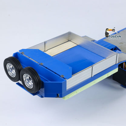 1/14 2+5 Axles RC Metal Heavy Trailer Lowboy Trailer For TAMIYA LESU RC Tractor Truck Radio Controlled Lorry Excavator Loader