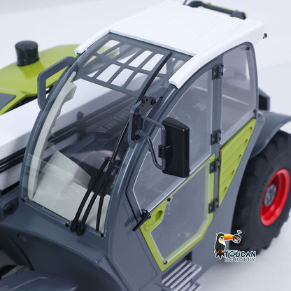 US Stock JDM-128 1/14 Metal Remote Control Hydraulic Telescopic Forklift Painted Model Axle Locks Quick Coupler No Light Sound System