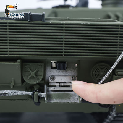 TOUCAN 1/16 Metal RC Tank 3889 German Leopard A6 Turret Electric Periscope 360 Rotation Barrel Recoil Elevation Battery RTR