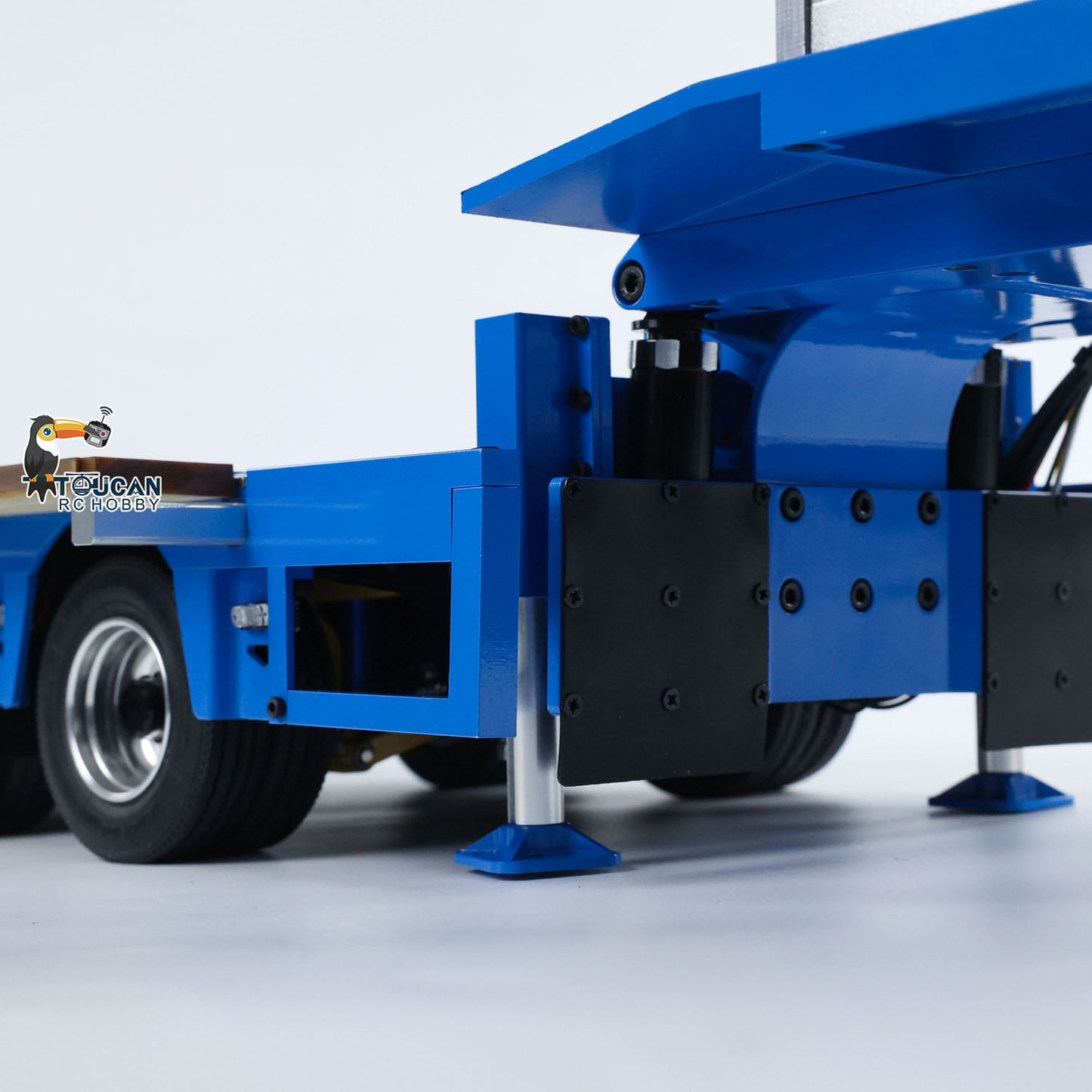 1/14 2+5 Axles RC Metal Heavy Trailer Lowboy Trailer For TAMIYA LESU RC Tractor Truck Radio Controlled Lorry Excavator Loader