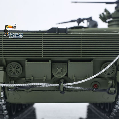 TOUCAN 1/16 Metal RC Tank 3889 German Leopard A6 Turret Electric Periscope 360 Rotation Barrel Recoil Elevation Battery RTR