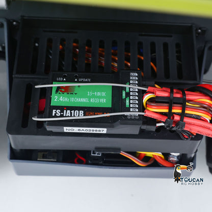 US Stock JDM-128 1/14 Metal Remote Control Hydraulic Telescopic Forklift Painted Model Axle Locks Quick Coupler No Light Sound System