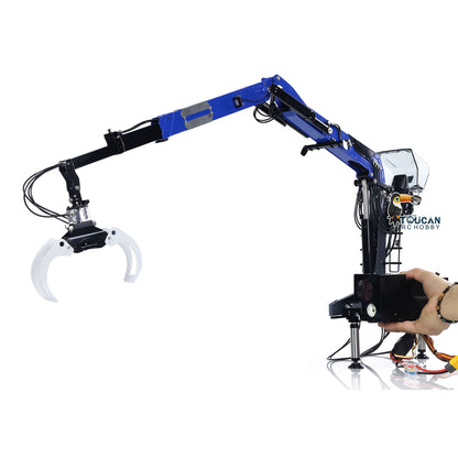 LESU 1/14 Metal RC Hydraulic Timber Crane Fly Jib 360 Degree Rotation 3-Stage Telescopic Arms for Remote Control Tractor Truck