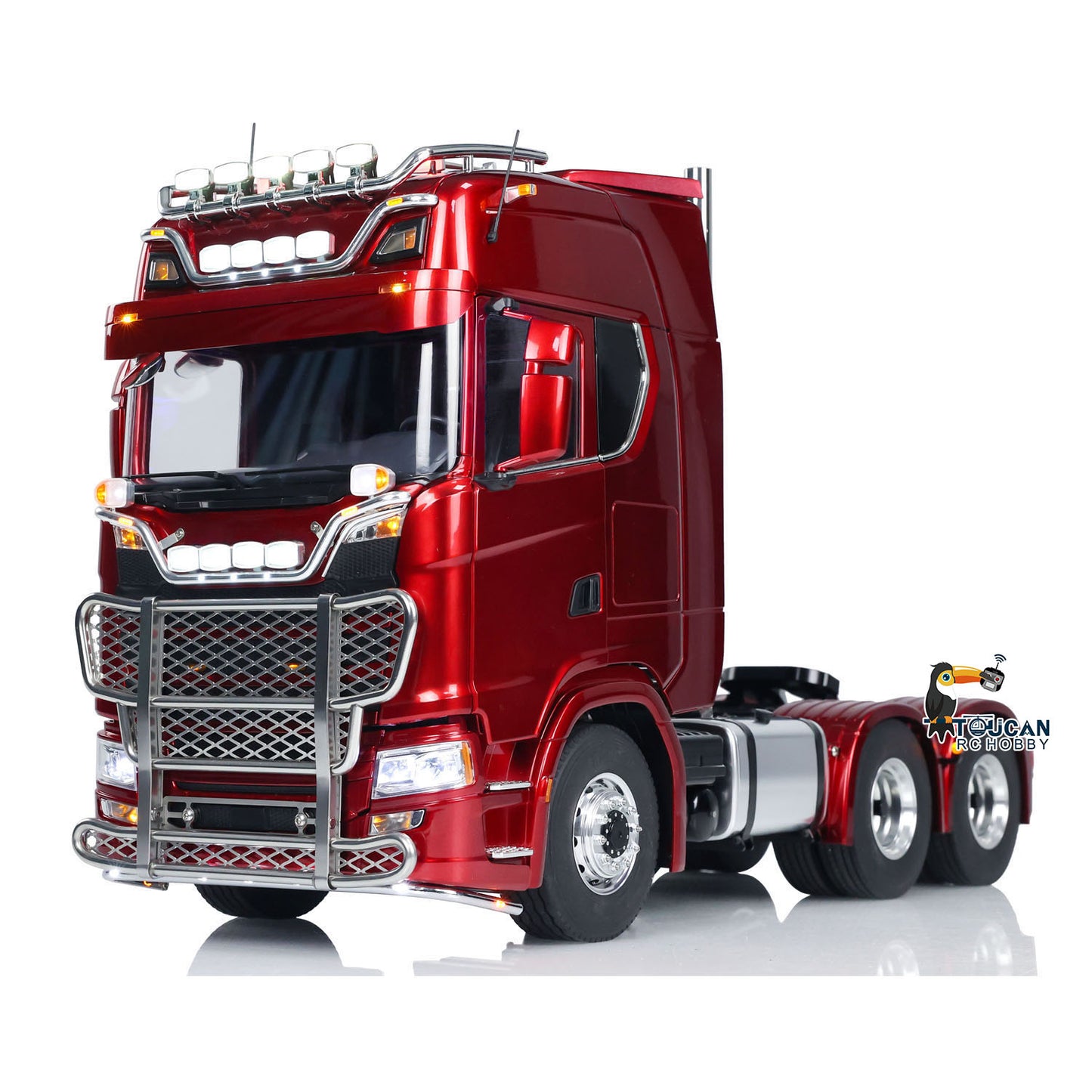 TOUCAN 1/14 Remote Control Tractor Truck 770S 6*6 Assembled and Painted Car Model Metal Chassis Light Sound Smoke Differential