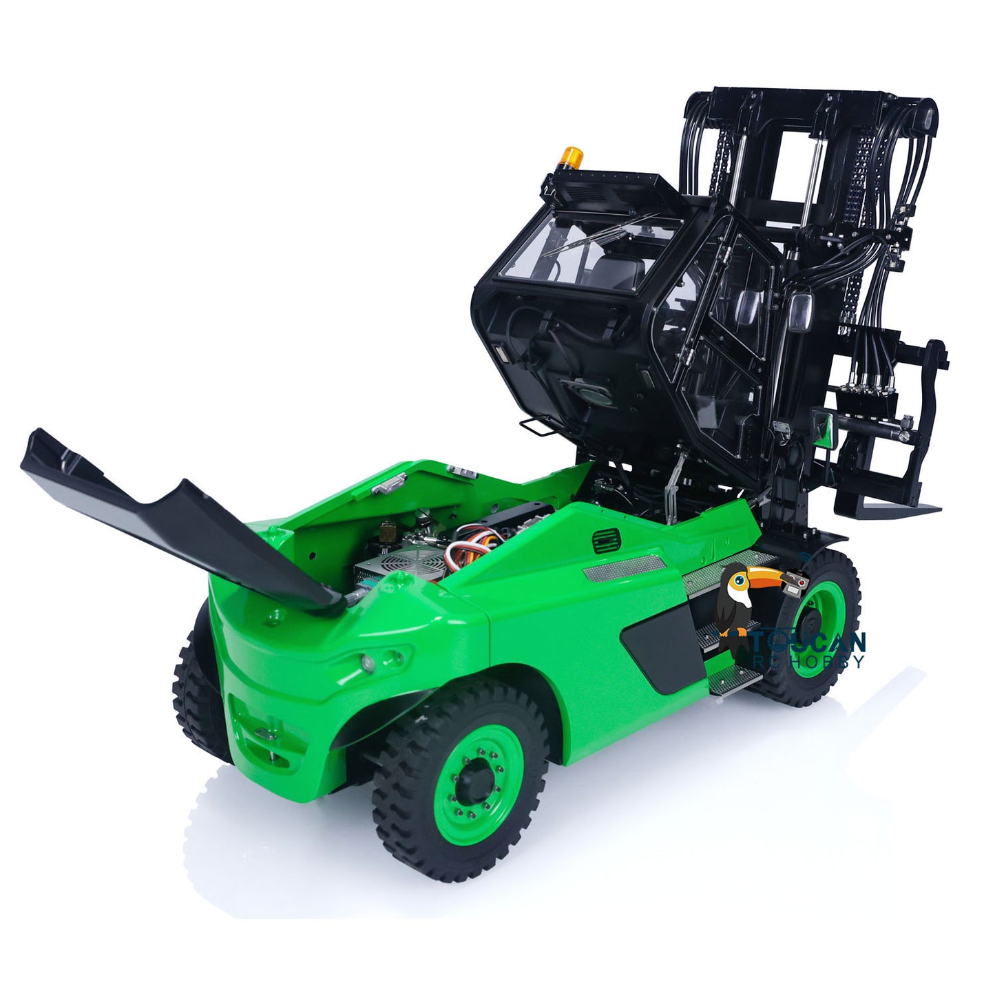 LESU AOUE LD160S 1/14 Metal Hydraulic RC Forklift FlySky ST8 Remote Controller and SR12 Receiver 6 Ways Reversing Valve Sound Light System