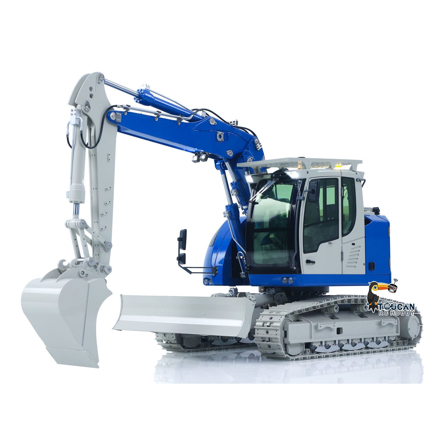 CNC Metal 1/14 RC Hydraulic Excavator CUT Model C914 5CH Valve 3 Arms Remote Control Digger Manual Quick Release Coupler