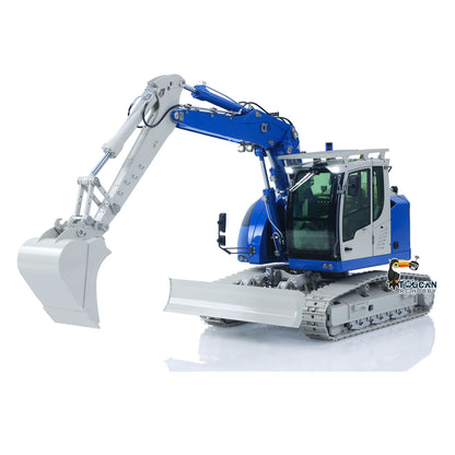 CNC Metal 1/14 RC Hydraulic Excavator CUT Model C914 5CH Valve 3 Arms Remote Control Digger Manual Quick Release Coupler