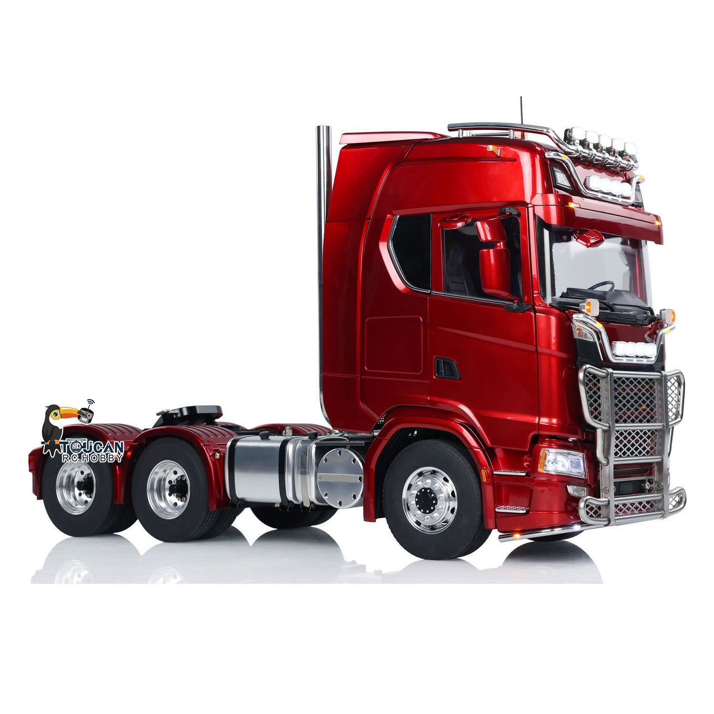 TOUCAN 1/14 Remote Control Tractor Truck 770S 6*6 Assembled and Painted Car Model Metal Chassis Light Sound Smoke Differential