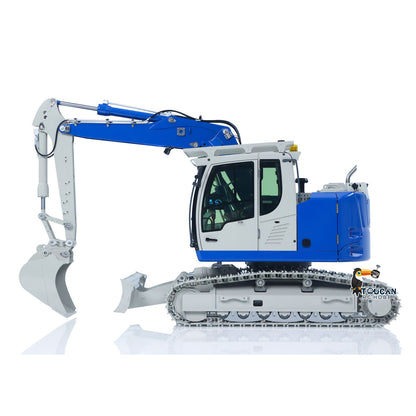 CNC Metal 1/14 RC Hydraulic Excavator CUT Model C914 5CH Valve 3 Arms Remote Control Digger Manual Quick Release Coupler