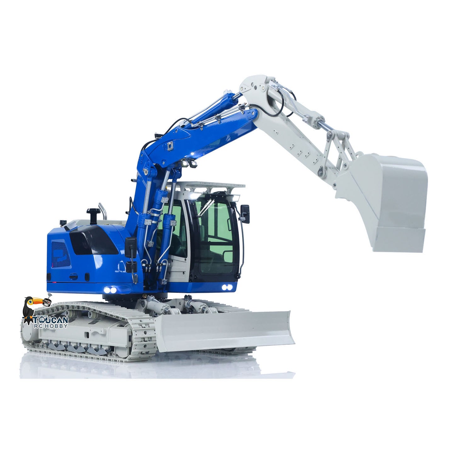 CNC Metal 1/14 RC Hydraulic Excavator CUT Model C914 5CH Valve 3 Arms Remote Control Digger Manual Quick Release Coupler
