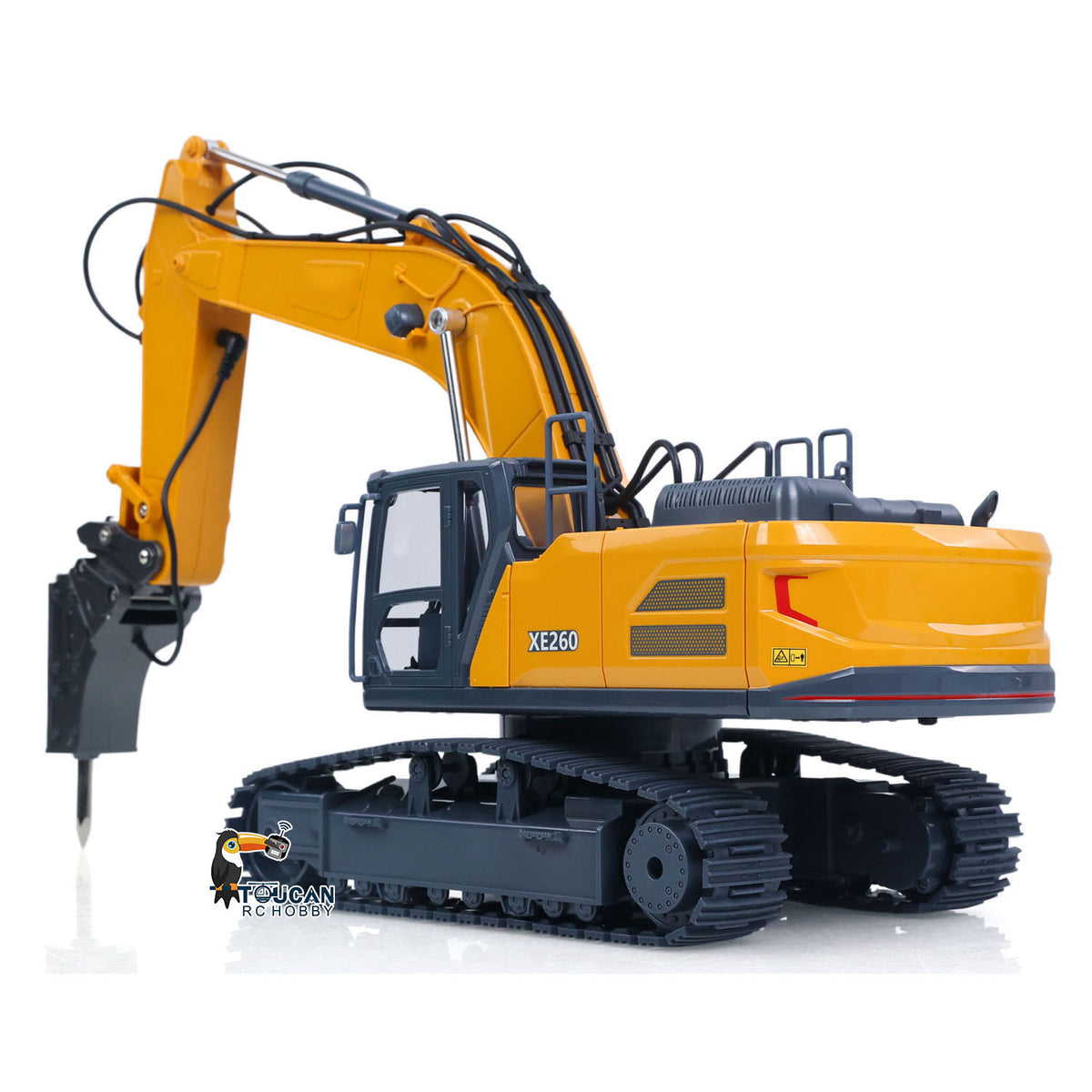 TOUCAN RC HOBBY HUINA 1/18 Electric RC Excavator XE1260 Remote Control Digger RTR 300 Degree Rotation Finished Model Metal Bucket Light Sound