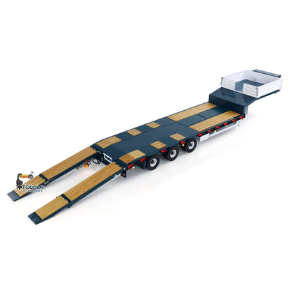 LESU A0041 1/14 Metal Trailer Hydraulic Lifting Tailboard with Landing Legs 3 Axles Chassis for RC Tractor Truck DIY Construction Model