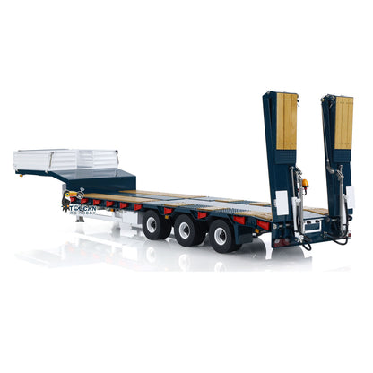 LESU A0041 1/14 Metal Trailer Hydraulic Lifting Tailboard with Landing Legs 3 Axles Chassis for RC Tractor Truck DIY Construction Model